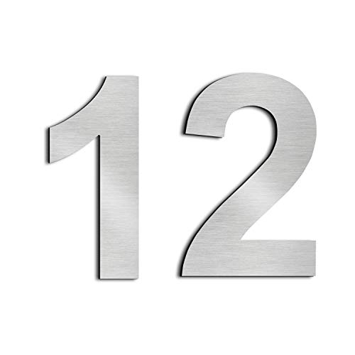 Nanlyiau 2pc 3in numero esterno adesivo civico acciaio inox 304 Argento(13)