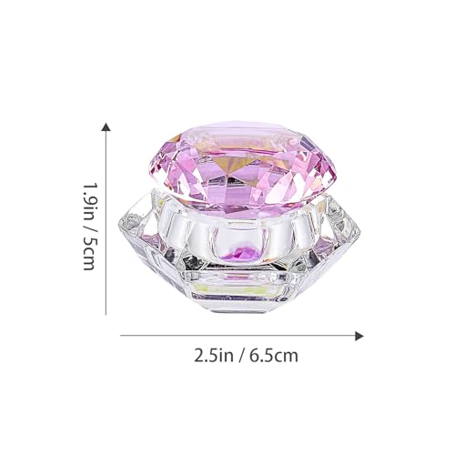 Vaso mini de cristal para arte de uñas con tapa rosa miniatura 7