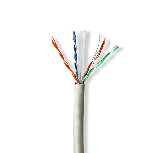NEDIS Network Cable Roll | CAT6 | Solid | U/UTP | Bare Copper | 305.0 m | Indoor | Round | LSZH | Grey | Gift Box
