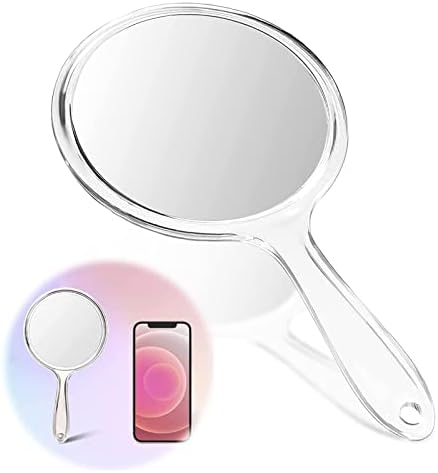 Hi.FANCY Mirror Handheld 1X & 3X Hand Mirror with Handle Double Sided Handheld Mirror Makeup Mirror Magnifying (11 * 20 cm)