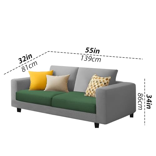 Image of Galib 3+2 Seater Sofa Set for Living Room (Green Grey Fabric) Premium Fabric Sofa Set