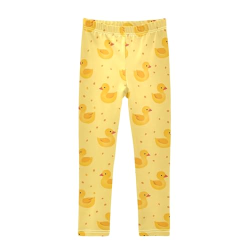 Yellow Duck Cute P Girls Leggings Athletic Pants Tights Stretch Bottom