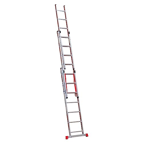 Home Master® 3 Section Extension Ladder | Lightweight Aluminium | Stabiliser Bar | 150kg Weight Rating | EN131 Certified | Size: 3x7