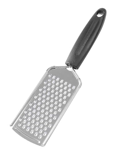 Tiamorph Stainless Steel Hand Grater with Handle, Cheese, Chocolate, Nuts, Ginger, Garlic, Lemon, Lime Grater, Dishwasher Safe, Silver