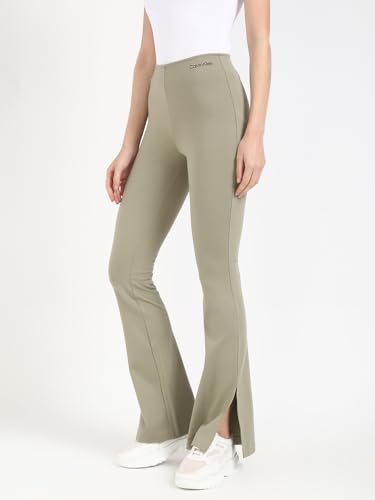 Calvin Klein Damen Leggings Milano Elastic ausgestelltes Bein, Beige (Nordic Dust), XS – Ansicht 5
