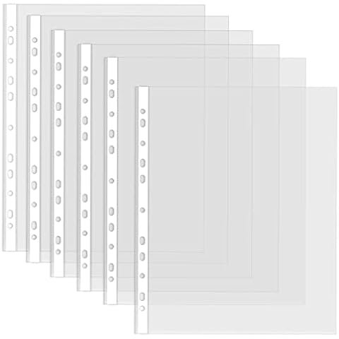 DUDSOEHO Punched Pockets A4, 50 Micron Top-Opening Plastic Wallets, 100 Pcs Poly Pockets Glass Clear Cover