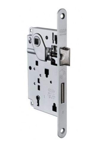 SERRATURA TIPO PATENT DA INFILARE - SERIE CENTRO CON CATENACCIO CROMO OPACA FRONTALE MM 18