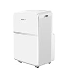 Whirlpool 8,000 BTU Portable Air Conditioner with Dehumidifier for Apartment, Bedroom, Small Rooms up to 200 Sq. Ft., 115V, with 3 Speeds, 24H Timer, and Remote Control, White