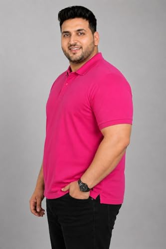 Image of INKKR Plus Size Solid Men's Polo Neck T-Shirt