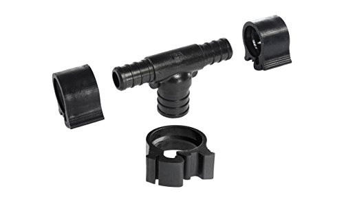 PEXLOCK 30823 Reducing Tee, 1/2" x 1/2" x 3/4", Black