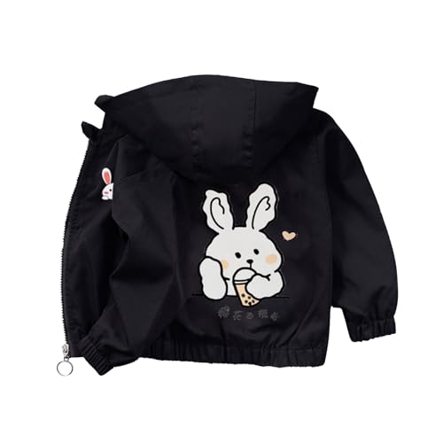 Kids Girls Waterproof Lightweight Jacket Long Sleeve Full Zip Up Hoodie Boys Cute Print Coat Hooded Outwear Jackets