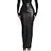 wadyob Womens Faux Leather Maxi Skirt Sexy Bodycon High Waist Buttock Wrap Zipper Slim-Fit Ankle Length Skirts Black