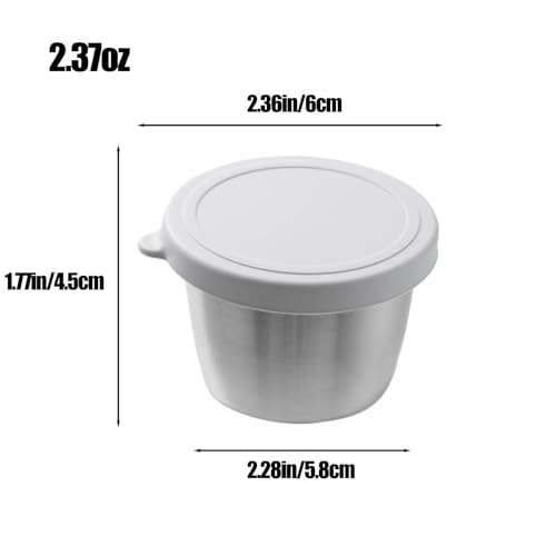 PandaEar Salatdressing Behälter aus Edelstahl mit Deckel – 6er Set Mini Dosen mit Deckel, Auslaufsichere Sauce Behälter, Kleine Lebensmittelbehälter für Lunchbox & Meal Prep