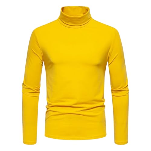 Men's Casual Mock Turtleneck T-Shirts Basic Long Sleeve Thermal Stretchy Pullover Lightweight Undershirt Sweater Tops