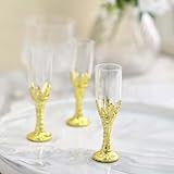 Efavormart 12 Pack | Gold Stem Clear Mini Champagne Flute Glass Party/Gift Favors - 4" Plastic