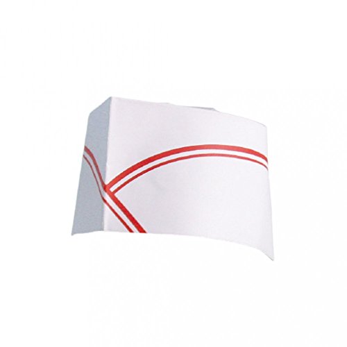 García de Pou 100 Unités - Calots Ajustables Bateau Franges Rouges 28 cm Blanc Papier