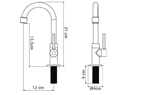 Torneira Lavatório DL04 Giratória Mesa 1/4 Volta Cromada