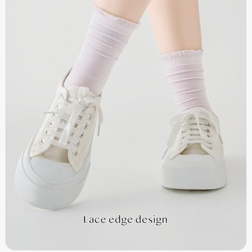 Girls Modal Crew Socks, Women Sheer Thin Slouch Fashion Summer, Breathable, Sweat-Wicking Everyday Comfort, Preppy2