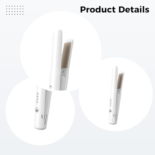 Plancha de Pelo Inalámbrica 2 en 1, Plancha Mini con Placas Cerámicas y Ajuste de Temperatura en 4 Niveles, Recargable por USB-C, Calentamiento en 30 Segundos, Portátil para Viaje miniatura 5