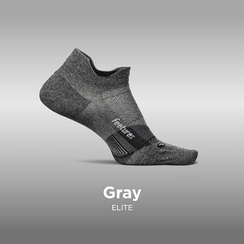 Feetures Elite Ultra Light Cushion Ankle Socks - Sport Sock with Targeted Compression - New Gray, S (6 Pair)2