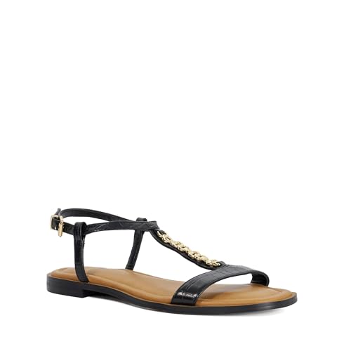 Image of Dune London Ladies LOLLIPOPS Leather Chain Detail Open Toe Sandals Size UK 4 Casual Sandals