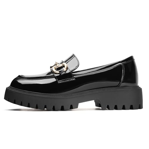 Image of MUSSHOE Loafers for Women Platform Chunky Comfortable Slip-On Womens Loafers Fashion Business Work Dressy Casual Shoes