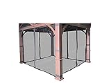 Gazebo Mosquito Netting for Allen + roth Model #GF-18S112B Wood Looking Hand Paint Metal Square Semi- Gazebo (Screen Net Only, Black)
