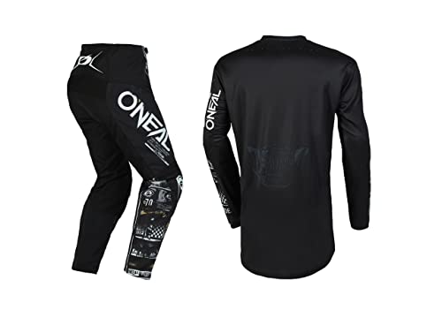 O'neal 2023 Youth Element Attack V.23 Offroad Jersey Pant Combo Black/White (Youth Medium / 22) #TOP1