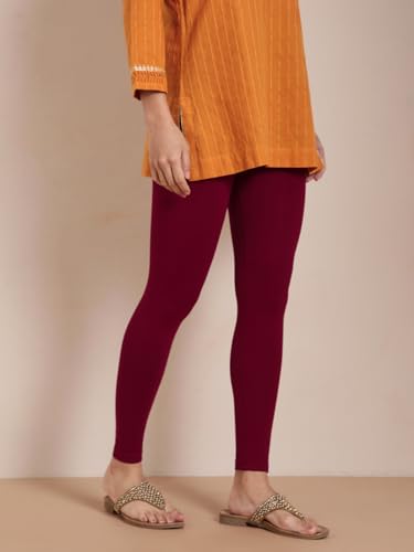 Image of TWIN BIRDS Super Stretchable Cotton Elasthane Fabric Ankle Length Leggings for Women