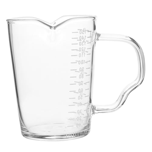 INOOMP Tazza Da Caffè Espresso in Vetro Trasparente Misurino Per Latte Tazza Portatile Per Caffe Bicchiere Da Caffè Con Bilancia Per Latte Art