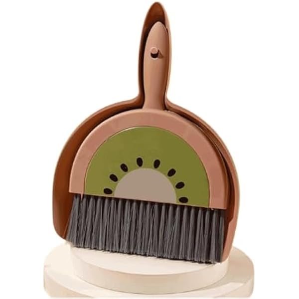 Łopatka i szczotka na biurko, Desk Dustpan, Plastic Snap-On Broom Pan Set Multicolor 23x18cm(Brown)
