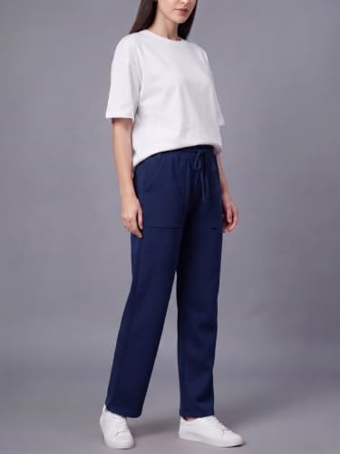 Image of Mehrang Women's Wide-Leg Side Pocket Trouser|Palazzo Pants|High Waist Trousers with Drawstring|Lightweight Casual & Travel Wear|Women Trousers Pants | Trousers Flared Korean Style