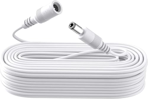 ANLINK 10M Stromverlängerungskabel, DC 12V Netzteil Verlängerungskabel 2.1mm x 5.5mm, kompatibel mit 12V DC Adapter Netzteil oder Ladegerät für CCTV Sicherheitskamera IP Kamera (weiß)