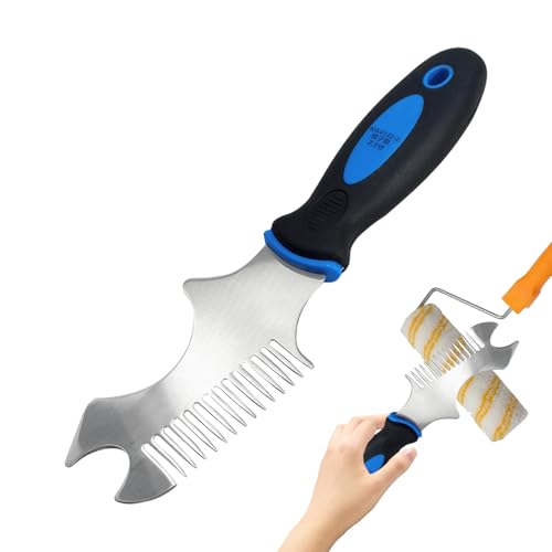 Teksome Peine limpiador de pinceles de pintura, herramienta de limpieza de pinceles de pintura de acero inoxidable, equipo limpiador de pintura para el hogar, reparación de revestimientos, masilla