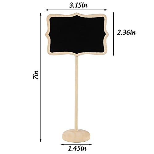 Futureplusx 12 Pcs Mini Stand Board Place Cards Wood Mini Chalkboard Sign With Easel Stand For Chalkboards Signs Hanging Blackboard #TOP1