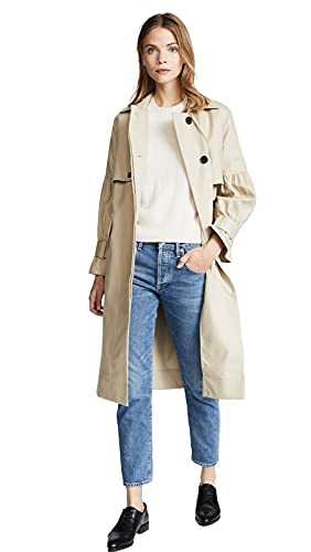 Joie Women's Natural Alwena Trench Coat Khaki Small #TOP2