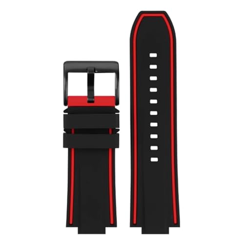Bracelet montre silicone B400 noir rouge pour le sport et running