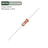YOKIVE 400 PCS Carbon Film Resistors, 1/4W 2.2K Ohm 5% Tolerances Resistor, Good for DIY Electronic Projects (4 Color Band, 1.77x0.09-Inch)