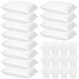 24 Pcs Wood Staining Kit Include Stain Applicator Pads and Disposable Nitrile Gloves, 12 Microfiber Sponge Pads Lint Free with 12 Rubber Gloves for Wood and Oil Based Finishes Dyeing Cleaning, White