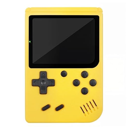 NHQZ Console Portatile con Giochi Arcade,Mini Console di Giochi Retrò,500 Giochi Classici,per Due Giocatori,con Controller Portatile e Uscita AV,Schermo da 3,0 Pollici,per Bambini e Adulti (Giallo)