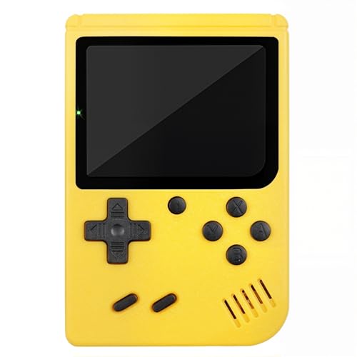 NHQZ Handheld Spielkonsole Retro Handheld Retro Spielekonsole Spielekonsole für Unterwegs mit 500 Klassischen Video Spielen Arcade Console für Kinder und Erwachsene (Gelb)