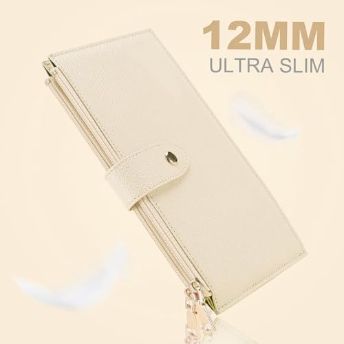 Image of Travelambo RFID Wallet Women Large Size Bifold Multi Card Wallet Case with Zipper Pocke Credit Card Holder for Women
