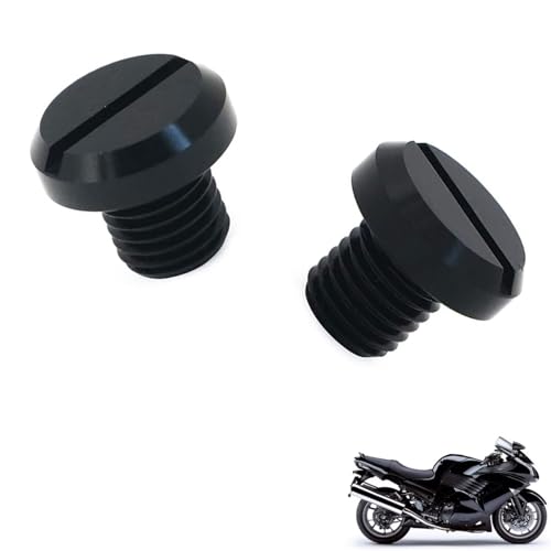 generisch 2PCS motorrad spiegel stopfen kompatibel mit Kawasaki ZZR1400,Motorcycle rearview mirror blind plug tuning zubehör(black)