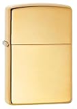 Zippo Lighter Solid Brass High Polish – Windproof Pocket Lighter, Ideal Christmas, Halloween & Valentines Day Gift