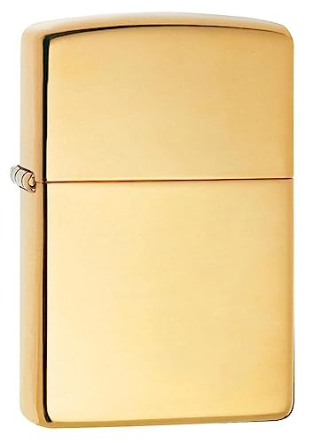 Zippo Lighter Solid Brass High Polish – Windproof Pocket Lighter, Ideal Christmas, Halloween & Valentines Day Gift