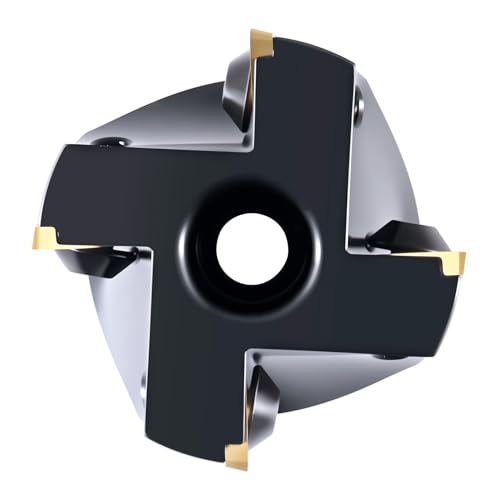 Image of Accusize Industrial Tools Indexable Face Mill, 2-1 /2 in, 2508-0016 | 90 Deg Positive Rake, Right-Hand Cut, 4 TPG322 Inserts, 3 /4 in Bore