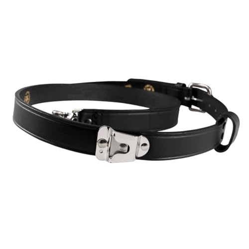 Boston Leather Firefighters Radio Strap - Original 1 1/4 Nickel Plain Black Standard 6543-1