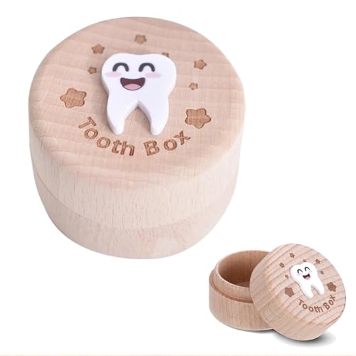 KOMUNJ - Boîte à dents de lait pour garçons et filles - Convient pour les anniversaires d'enfants - Pour garçons et filles - Pour anniversaire, fête prénatale