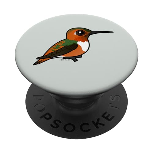Cute Cartoon Allen's Hummingbird Birdorable Male Bird PopSockets Swappable PopGrip