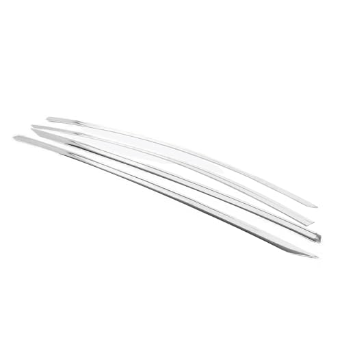 IKON MOTORSPORTS, Window Visors Compatible with 2020-2025 Tesla Model Y All Models, Tape-on Chrome ABS Shade Rain Sun Guards Wind Vent Air Deflector 4PCS, 2021 2022